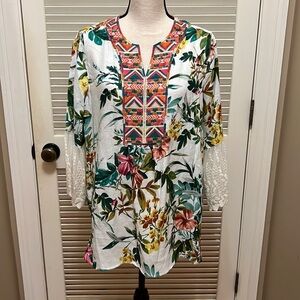 38. John•Mark Tunic in a Floral / Tribal Print